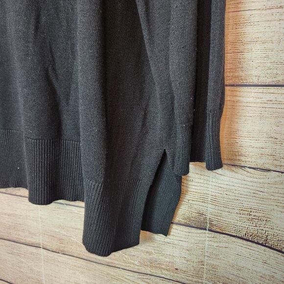 Laurie Felt Women's Cashmere Blend Intarsia V-Neck Sweater Top Black Size 2X - Picture 13 of 13